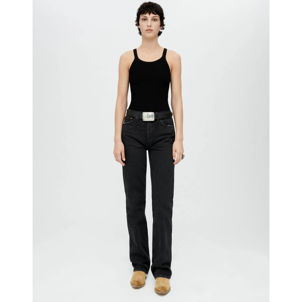 NEW! RE/DONE Size 25 90s High Rise Loose Washed Noir Denim Jeans $275 msrp I7-11